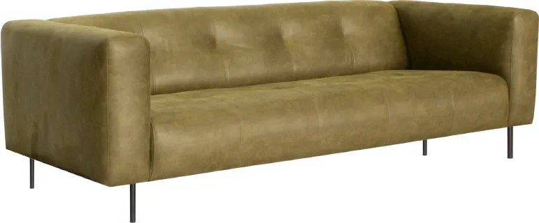 3-zits bank Almada | leer Bull groen 59 | 2,21 mtr breed