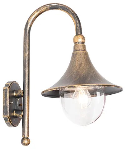 Klassieke buiten wandlamp antiek goud IP44 - Daphne