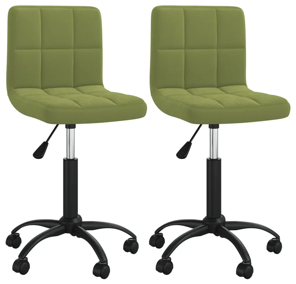 vidaXL Eetkamerstoelen 2 st draaibaar fluweel lichtgroen