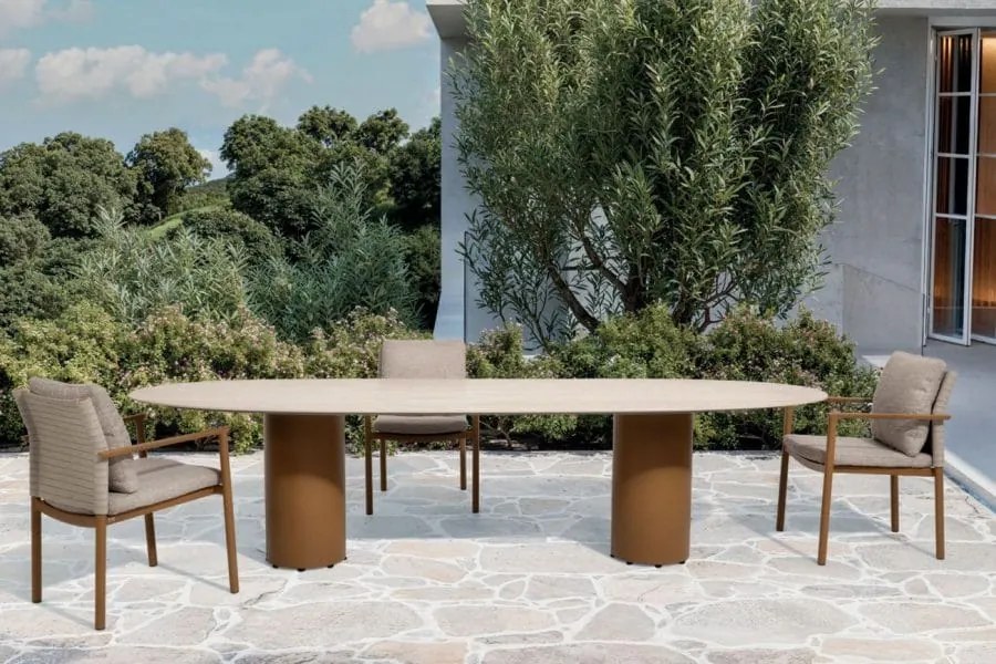 4 Seasons Outdoor Safina tuinset amber met Colorado tafel met keramisch blad 240 x 105 cm  Tuinset    beige weerbestendig