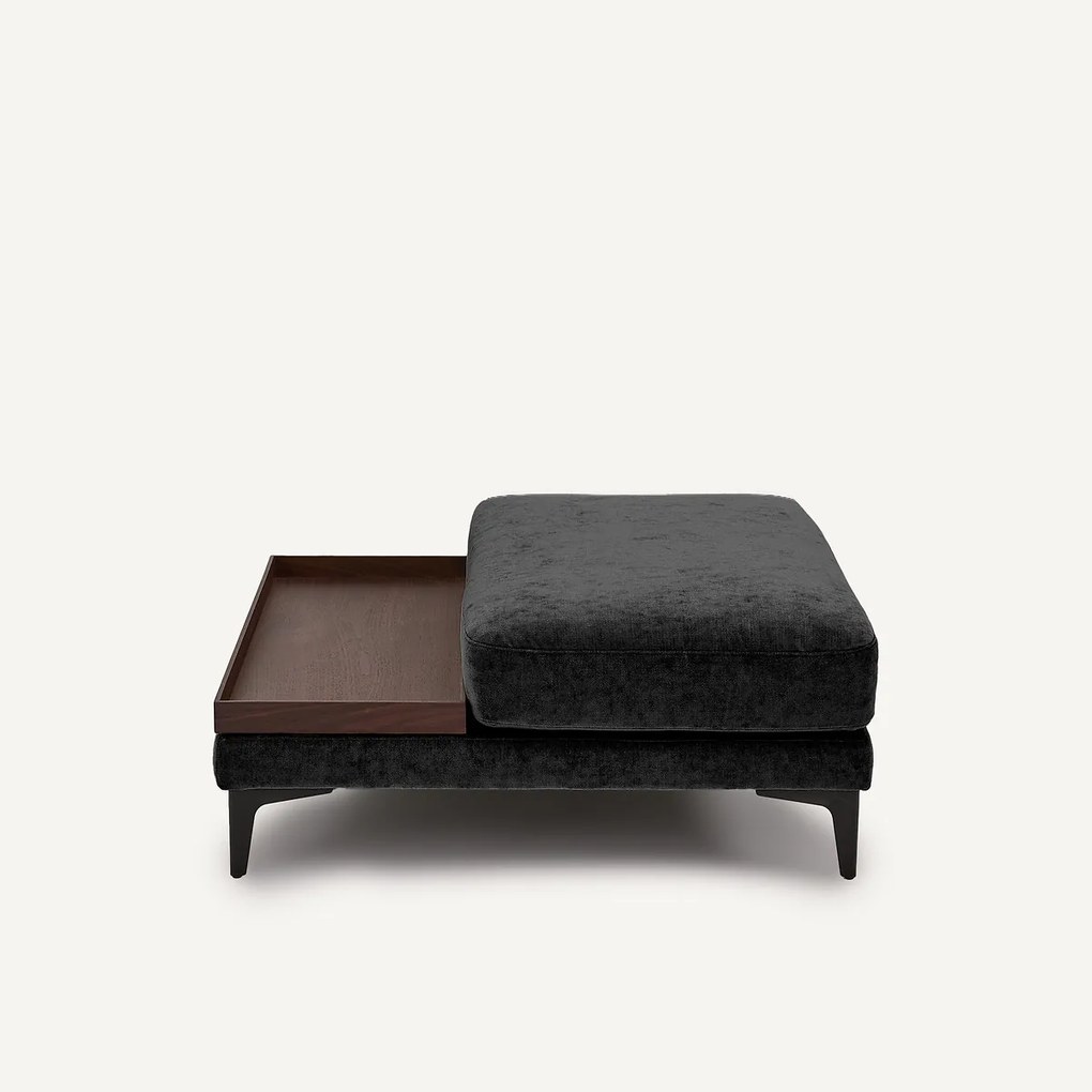Voetensteun met dienblad, fluweelmix, MODERNISTE, ontwerp Emmanuel Gallina