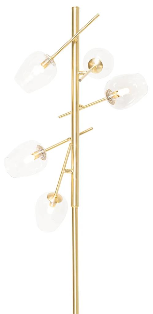 Klassieke vloerlamp goud met glas 5-lichts - Elien Klassiek / Antiek G9 Binnenverlichting Lamp