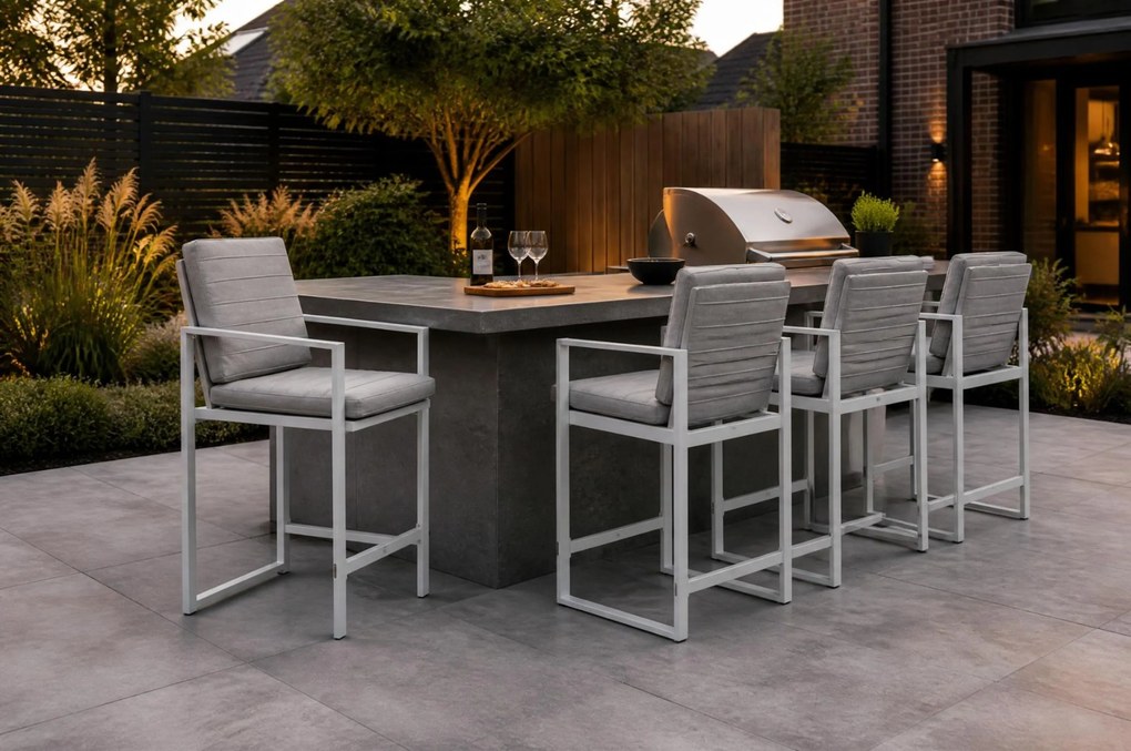 Barstoel Aluminium Wit Santika Zaga wit