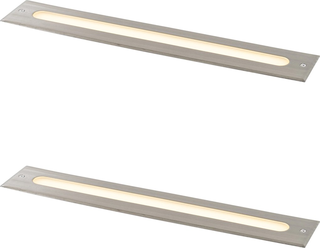 Set van 2 moderne grondspots staal 50 cm incl. LED IP65 - Eline