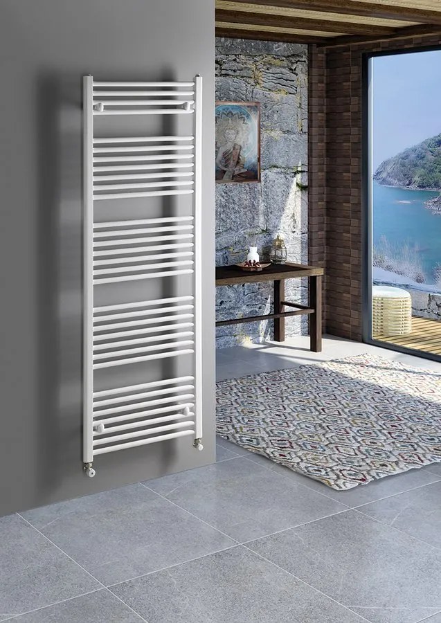 Aqualine Direct badkamer handdoek radiator 75x170cm wit 1107 Watt 4-punts aansluiting