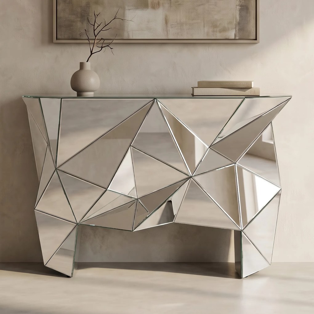 Design Sidetable Spiegelglas - 126 X 38.5cm.