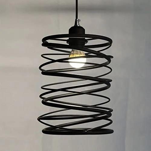 Spring Industrieel Design Hanglamp, E27 Fitting, ?20x35cm, Messing / Zwart
