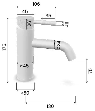 Saniclear Plus Curved wastafelkraan zwart mat