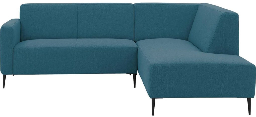 Goossens  Key West blauw, stof, 2-zits, modern design met ligelement rechts