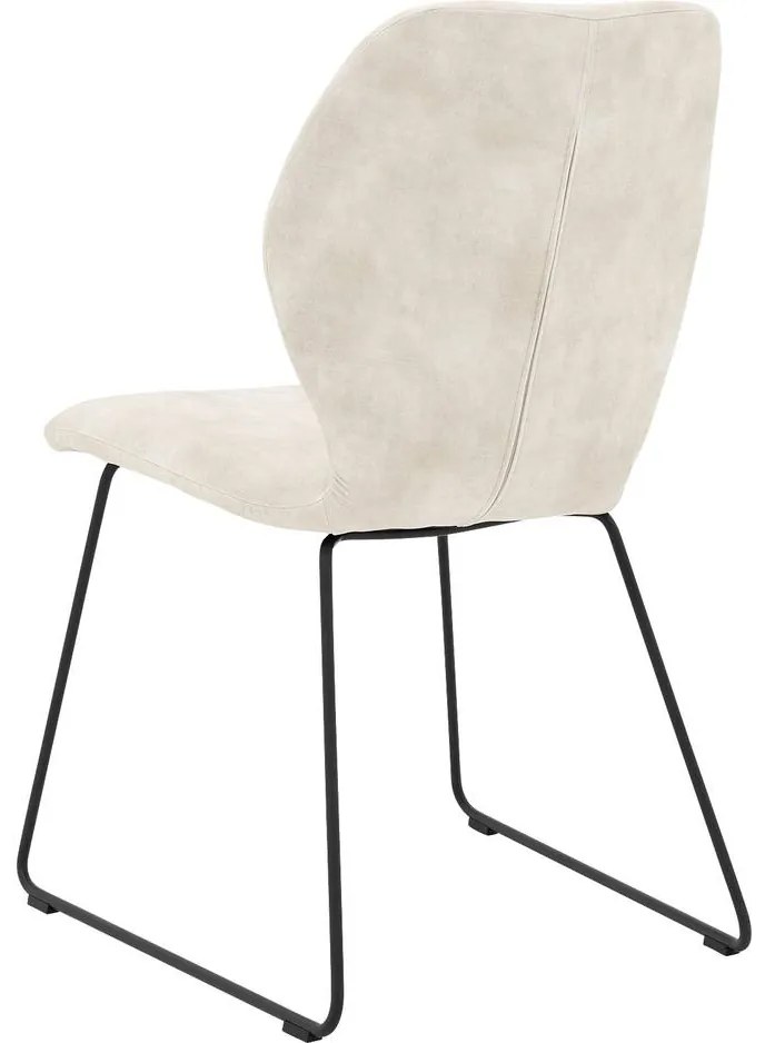 Goossens Eetkamerstoel Hera wit velvet stof leuning, modern design