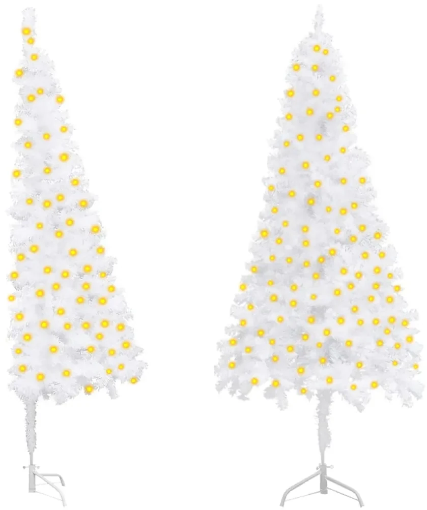 vidaXL Kunstkerstboom met LED's hoek 180 cm PVC wit