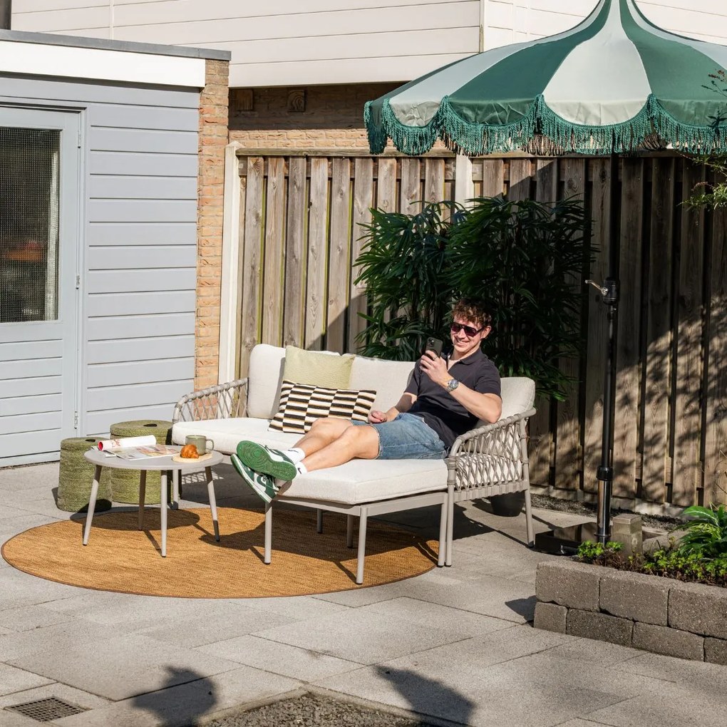 Novi Bente loungeset 3-delig chaise longue - zand