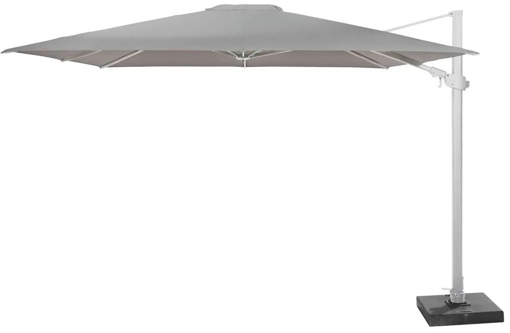 4 Seasons Outdoor Siesta PREMIUM parasol 300 x 300 cm mid grey / wit frame SALE  Parasol    antraciet weerbestendig