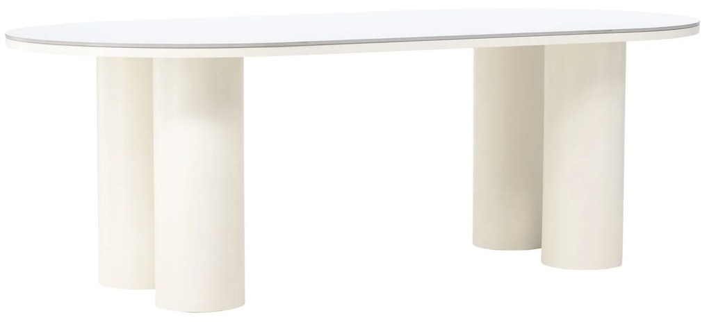 Jörn Eettafel - Erik - 110x220 cm -  Sintered Stone / FSC 100% - Wit/Cream - Jörn