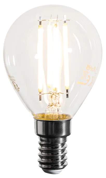 Set van 5 E14 dimbare LED lampen filament G45 helder 4W 470 lm 2700K