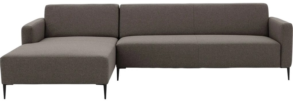 Goossens  Key West bruin, stof, 3-zits, modern design