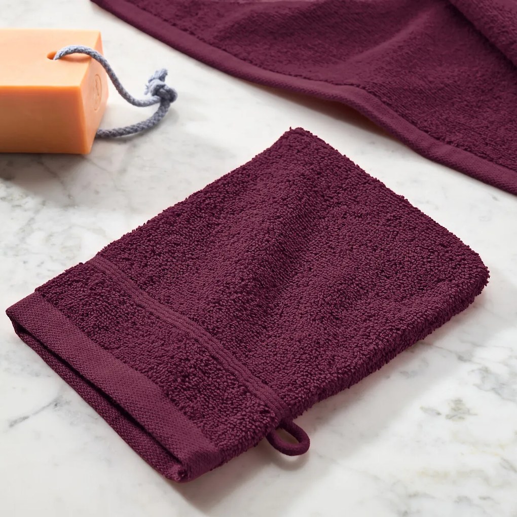 Set van 4 washandjes in bouclette badstof, Zavara