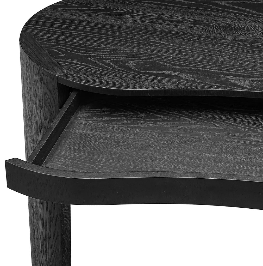 Richmond Interiors Navarino Organisch Bureau Zwart Out - 165 X 65cm.