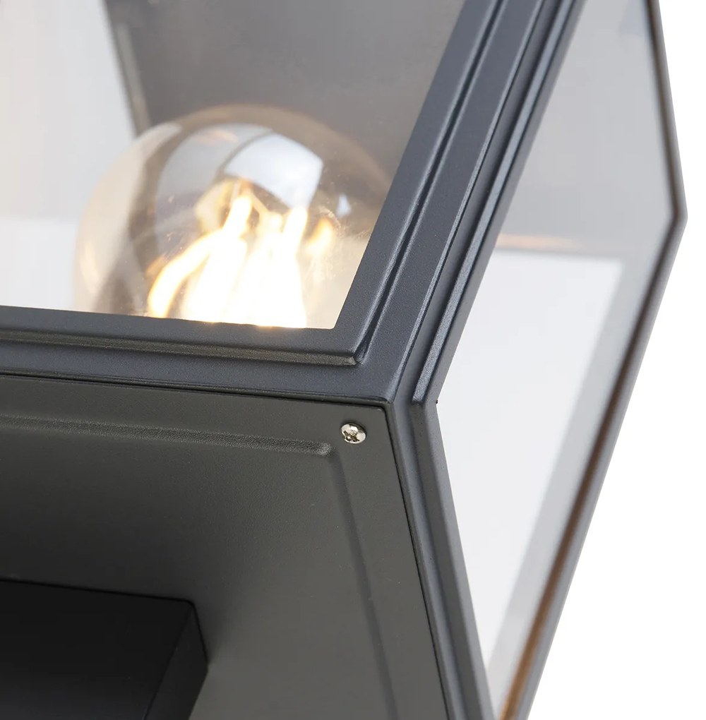 Smart buitenwandlamp met dimmer grijs incl. Smart G95 - Sutton Up Klassiek / Antiek, Landelijk / Rustiek, Retro E27 IP44 Buitenverlichting kubus / vierkant vierkant