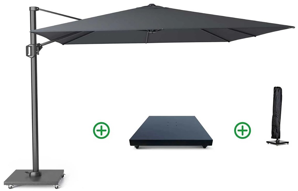 Platinum Challenger zweefparasol 3x3m T1 (incl. voet + hoes) antracite