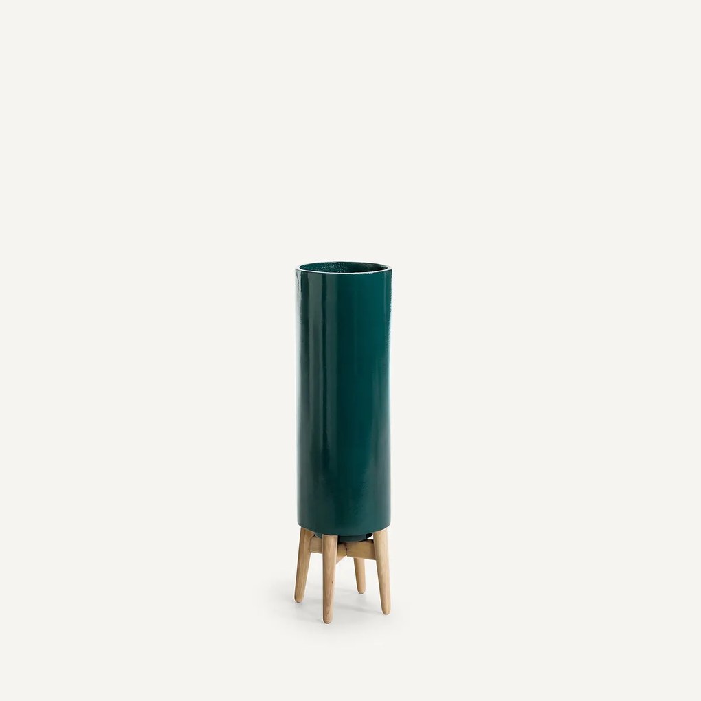 Bloempot op poot in hevea, H70cm, Florian