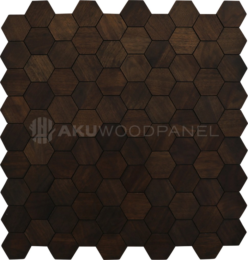 Decoratief Houten Wandpaneel | Snowdrop Rose Black | 60×60 cm | Amerikaans Notenhout