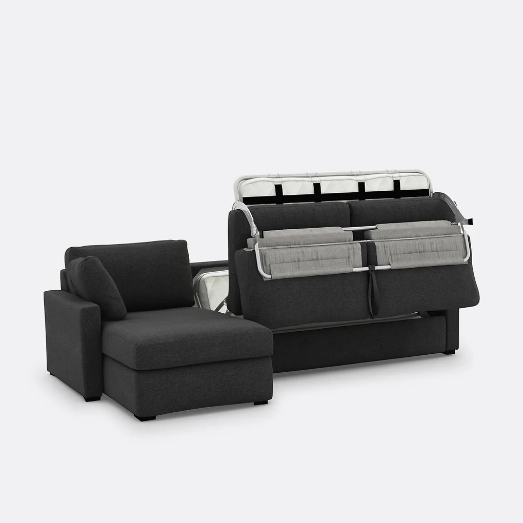 Hoekbank, omvormbaar, 4 zits, in polyester, Premium HR-schuim, TIMOR