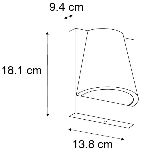 Buiten wandlamp zwart IP44 met bewegingsmelder - Femke Industriele / Industrie / Industrial GU10 IP44 Buitenverlichting rond