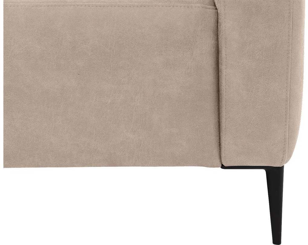 Goossens Bank Key West beige, micro leer, 3-zits, modern design met ligelement links