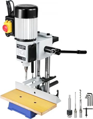 VEVOR 373 W(1/2 HP) 1400 RPM tafelboormachine met 13 mm boorkop, 370 W, beitelmachine voor het zagen van beitelgaten in hout, intern slijpen en boren in metaal