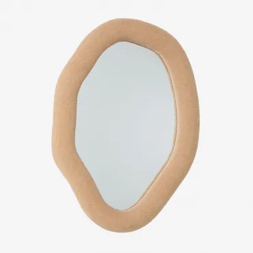 Onregelmatige Wandspiegel 70x100 Cm In Ceniro Schapenvacht Chenille Bruin - Tarwe - Sklum