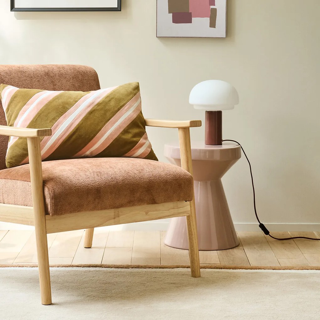 Lamp van opaalglas en ijzer H27,5 Agathilda