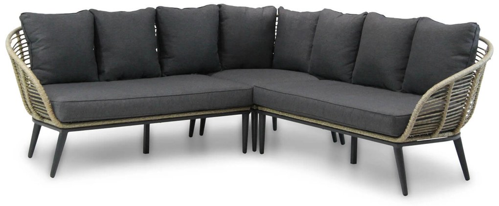 Hoek loungeset 4 personen Aluminium/wicker Taupe Coco Coco Leonardo