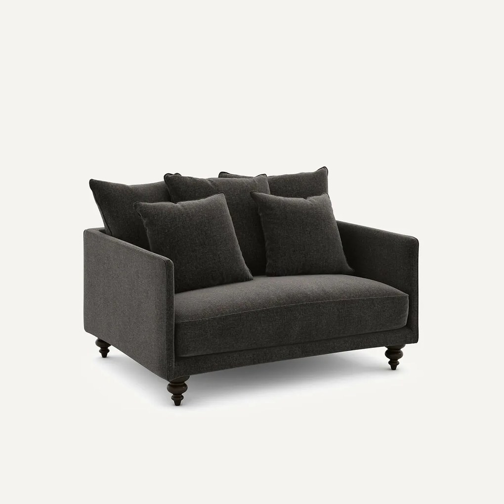 2-zits compacte bank in chenille fluweel, Lazare