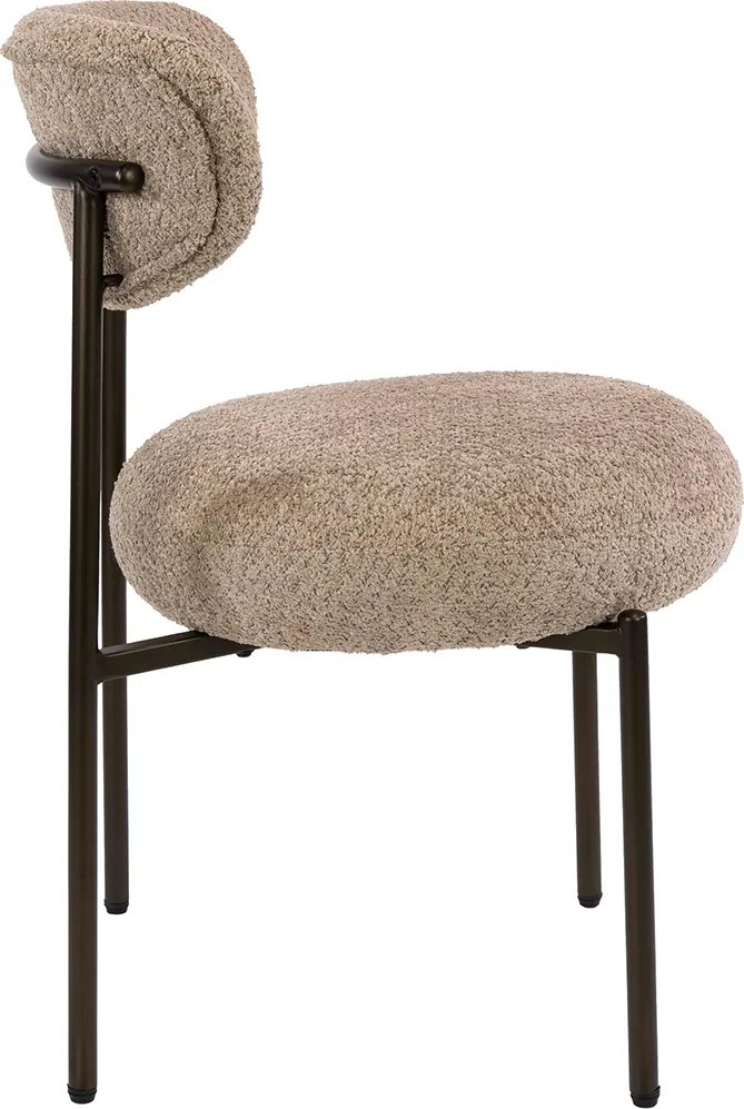 Beige Eetkamerstoel Met Ronde Zitting