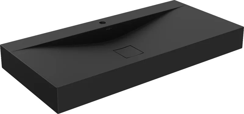 Mexen Poli opbouwwastafel van composiet 1/O 100 x 48 cm, zwart - 23021071