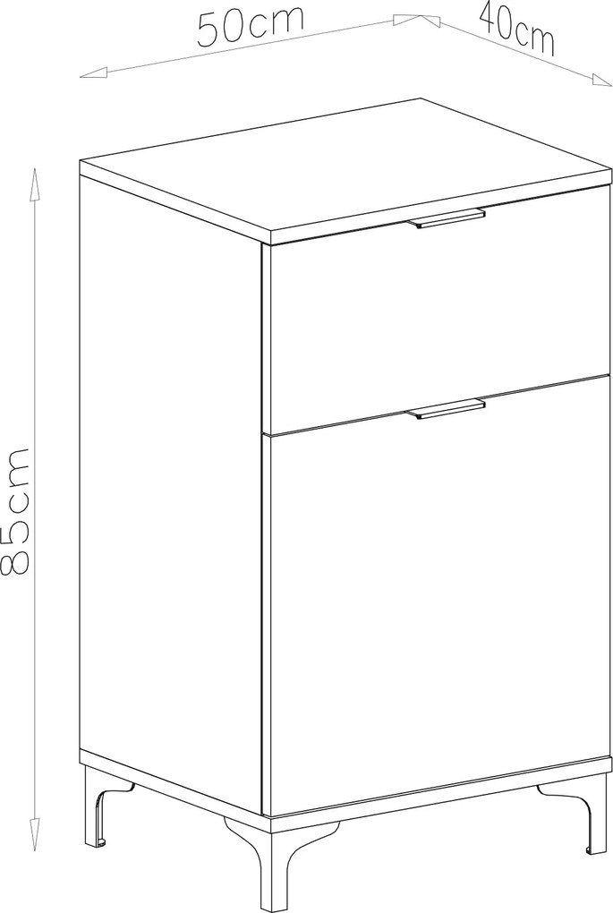 Kast LANA 01 Elegant walnoot - STAANDE KAST MET LA