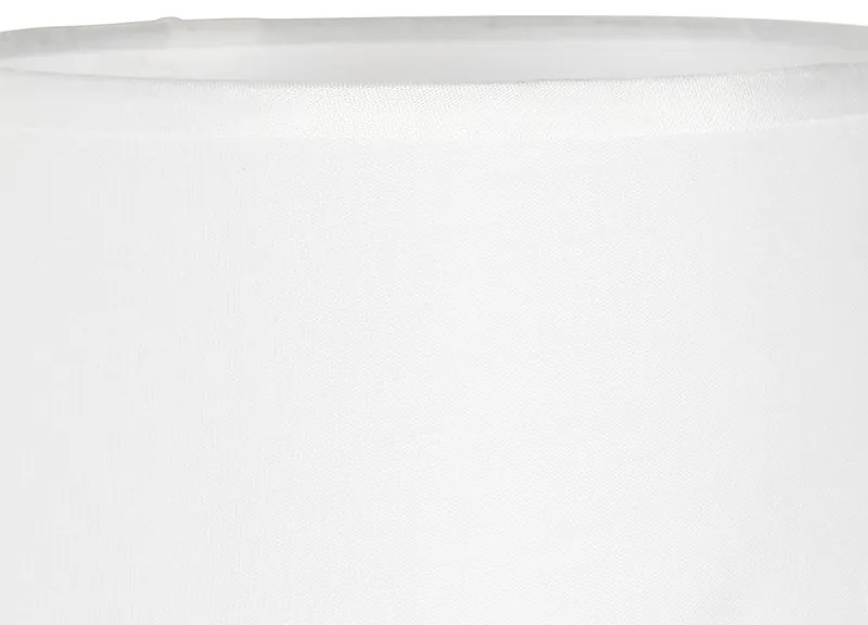 Moderne wandlamp staal met witte kap - Pluk Modern E27 rond Binnenverlichting Lamp
