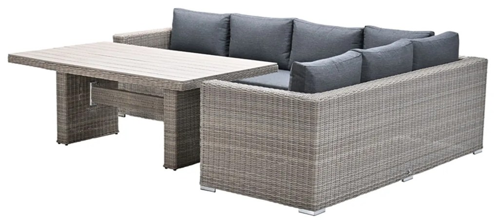 Garden Impressions Tennessee lounge dining set rechts 3-delig vintage willow - texfiber