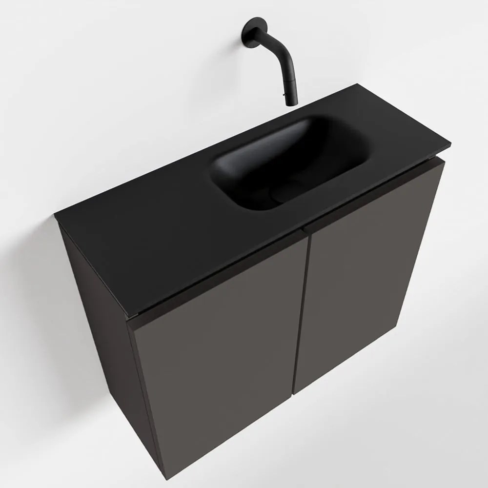 Mondiaz Ture 60cm toiletmeubel dark grey met wastafel urban rechts geen kraangat