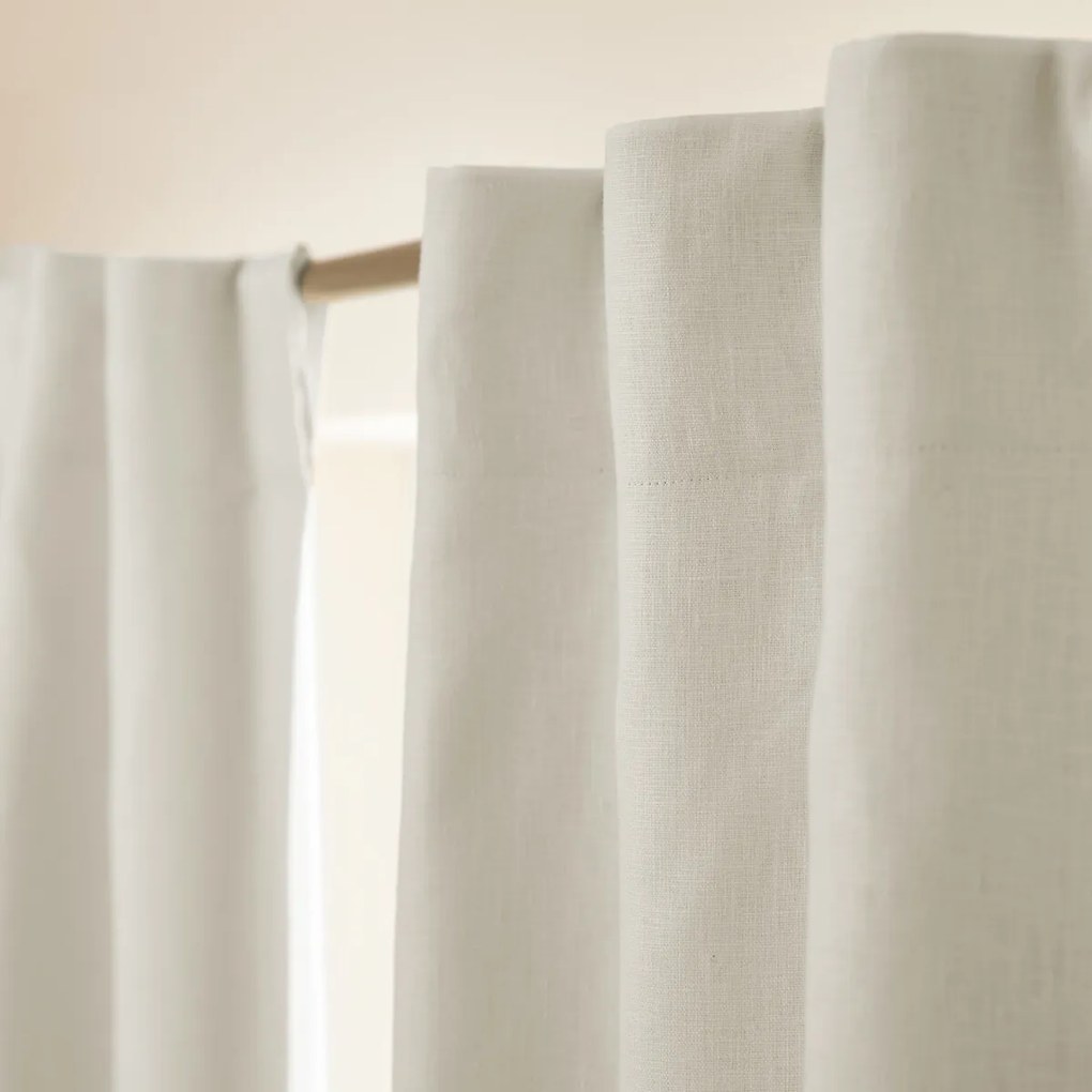 Verduisteringsgordijn van gewassen linnen, verborgen lipjes, Private