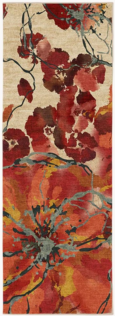 Wasbare laagpolige loper Aquarell