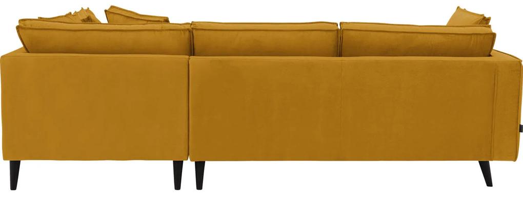 Goossens Bank Suite geel, stof, 3-zits, elegant chic met ligelement rechts