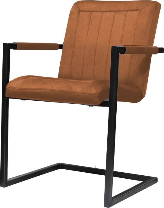 Eetkamerstoel - Lara met leuning - stof Element bruin 07