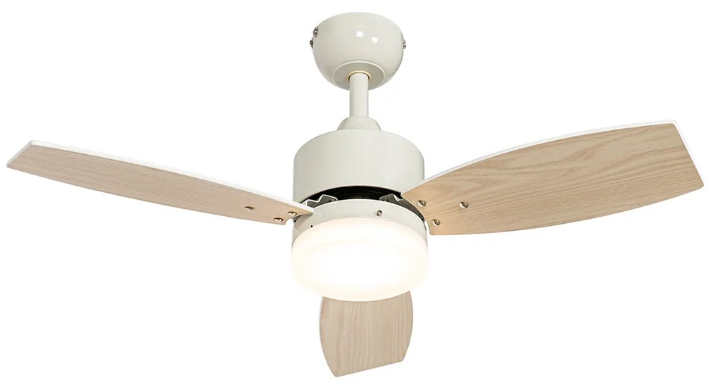 Plafondventilator met lamp voor buiten wit incl. LED met afstandsbediening IP44 - Toledo Modern IP44 Buitenverlichting rond