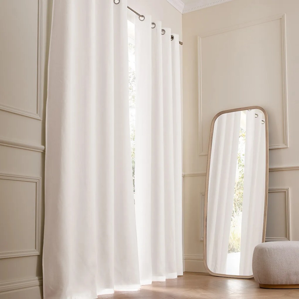 Verduisterend linnen gordijn met oogjes Colin