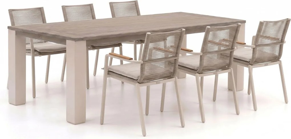 + 15% kassakorting | Diningset Bellagio  | 6 personen teakhout | Tuinset stapelbaar | 7-delig | Kees Smit Tuinmeubelen
