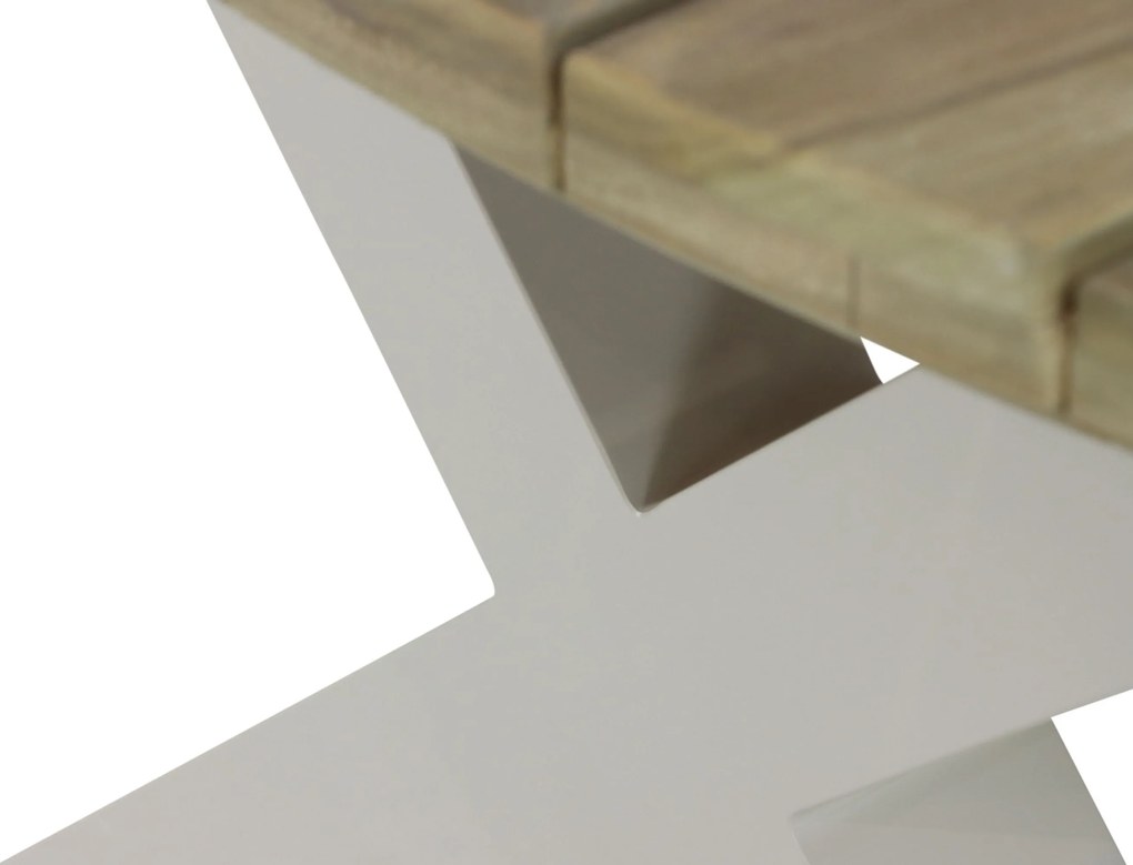 Dining Tuintafel rechthoekig 180 x 100 cm Aluminium/Teak Taupe Falcon/Cardiff