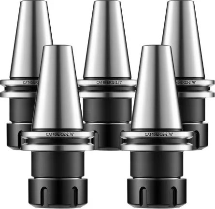 VEVOR CAT40 ER32 5-delige precisiespantangset voor frees- en boormachines, max. 4000 tpm, nauwkeurigheid van 0,0004 inch (ca. 0,0004 inch), inclusief opbergdoos, gelegeerd staal