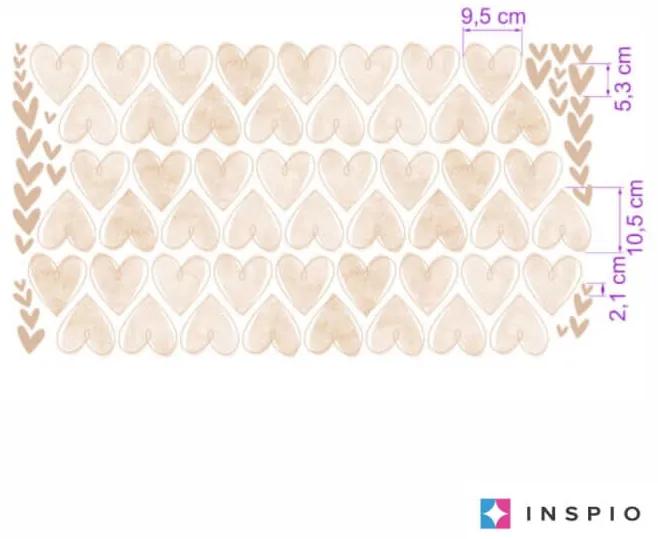 Textiel INSPIO stickers - Beige Hartjes voor kinderkamer